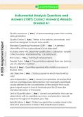 Instrumental Analysis Questions and  Answers &lpar;100&percnt; Correct Answers&rpar; Already  Graded A&plus;