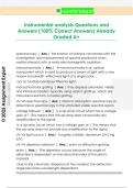Instrumental analysis Questions and  Answers &lpar;100&percnt; Correct Answers&rpar; Already  Graded A&plus; 