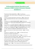 Instrumental Analysis Questions and  Answers &lpar;100&percnt; Correct Answers&rpar; Already  Graded A&plus; 