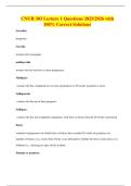CNUR 303 Lecture 1 Questions 2025&sol;2026 with 100&percnt; Correct Solutions