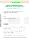 Insurance Property and Casualty  Questions and Answers &lpar;100&percnt; Correct  Answers&rpar; Already Graded A&plus; 