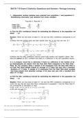 MATH 110 Exam 8 Statistics Questions and Answers- Portage Learning