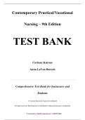 Test Bank &mdash; Contemporary Practical&sol;Vocational Nursing&comma; 9th Edition &mdash; Corinne Kurzen & Anna LaVon Barrett&colon;  ISBN 9781975136215