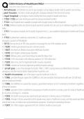 D393 History of Healthcare WGU Exam Questions and Answers 100&percnt; Pass &vert;Verified & Updated&vert;ACTUAL 2025&sol;2026 Cheat Sheet