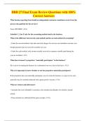 HRB 27 Final Exam Review-Questions with 100&percnt; Correct Answers