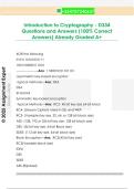 Introduction to Cryptography - D334  Questions and Answers &lpar;100&percnt; Correct  Answers&rpar; Already Graded A&plus; 