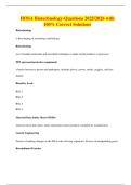 HOSA Biotechnology-Questions 2025&sol;2026 with 100&percnt; Correct Solutions