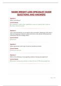 NASM WEIGHT LOSS SPECIALIST EXAM QUESTIONS AND ANSWERS UPDATED&period;