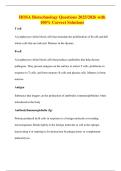 HOSA Biotechnology Questions 2025&sol;2026 with 100&percnt; Correct Solutions