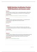 NASM Nutrition Certification Practice EXAM Questions and Answers Latest&period;