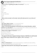 Peer Support Specialist Certification Exam Questions and Answers 100&percnt; Pass &vert;Verified & Updated&vert;ACTUAL 2025&sol;2026 Cheat Sheet