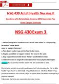 NSG 430 Adult Health Nursing II  Questions with Rationalized Answers&comma; 100&percnt; Guarantee Pass  Grand Canyon University 