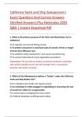 California Yacht and Ship Salesperson's  Exam Questions And Correct Answers  &lpar;Verified Answers&rpar; Plus Rationales 2026  Q&A &vert; Instant Download Pdf 