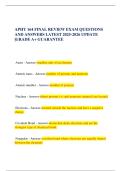 APHY 164 FINAL REVIEW EXAM QUESTIONS AND ANSWERS LATEST 2025-2026 UPDATE &vert;GRADE A&plus; GUARANTEE