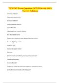 PHYS203 Exam-Questions 2025&sol;2026 with 100&percnt; Correct Solutions
