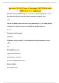 physics 203&period;01 Exam -Questions 2025&sol;2026 with 100&percnt; Correct Solutions