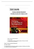 Nursing Leadership and Management&comma; 3rd Edition Test Bank By Patricia Kelly&comma; All Chapters 1 to 31 Covered&comma; Verified Latest Edition&comma; ISBN&colon; 9781111306687