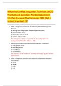 Milestone Certified Integration Technician (MCIT)  Practice Exam Questions And Correct Answers  (Verified Answers) Plus Rationales 2026 Q&A |  Instant Download Pdf