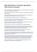 BSC 2010 Exam 1 Practice Questions with Correct Answers