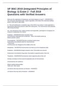 UF BSC-2010 &lpar;Integrated Principles of Biology 1&rpar; Exam 2 - Fall 2018 Questions with Verified Answers