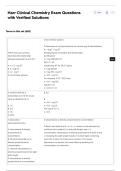 Harr Clinical Chemistry Exam Questions with Verified Solutions