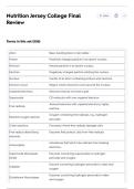 Nutrition Jersey College Final Review Exam Questions and Answers 100&percnt; Pass &vert;Verified & Updated&vert;ACTUAL 2025&sol;2026 Cheat Sheet