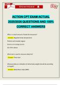 ACTION CPT EXAM ACTUAL 2025&sol;2026 QUESTIONS AND 100&percnt; CORRECT ANSWERS