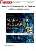 Full Solution Manual  Marketing Research&colon; Using Analytics to Develop Market Insights by Carl McDaniel &vert; Verified Instructor&rsquo;s Solutions &lpar;All Chapters Covered&rpar;
