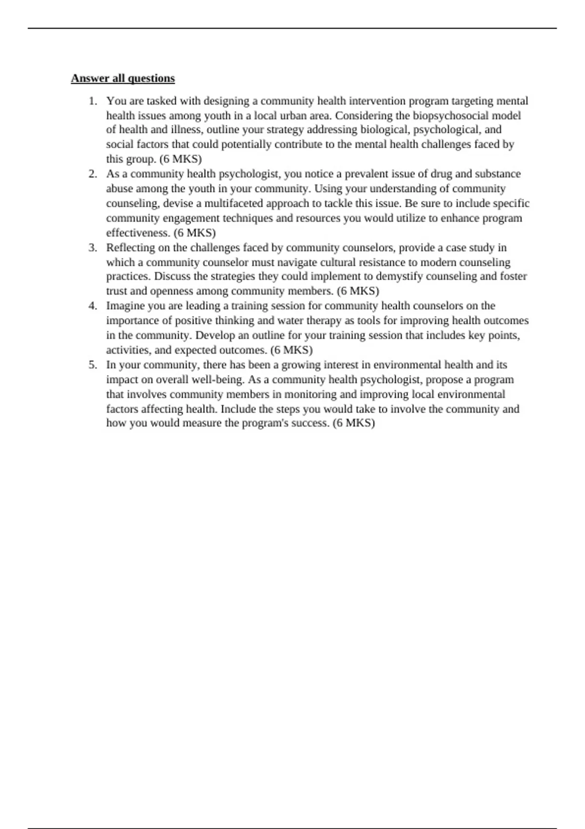 1. You are tasked with designing a community health intervention ...