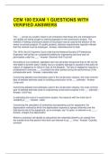 CEM 100 EXAM 1 QUESTIONS WITH VERIFIED ANSWERS 