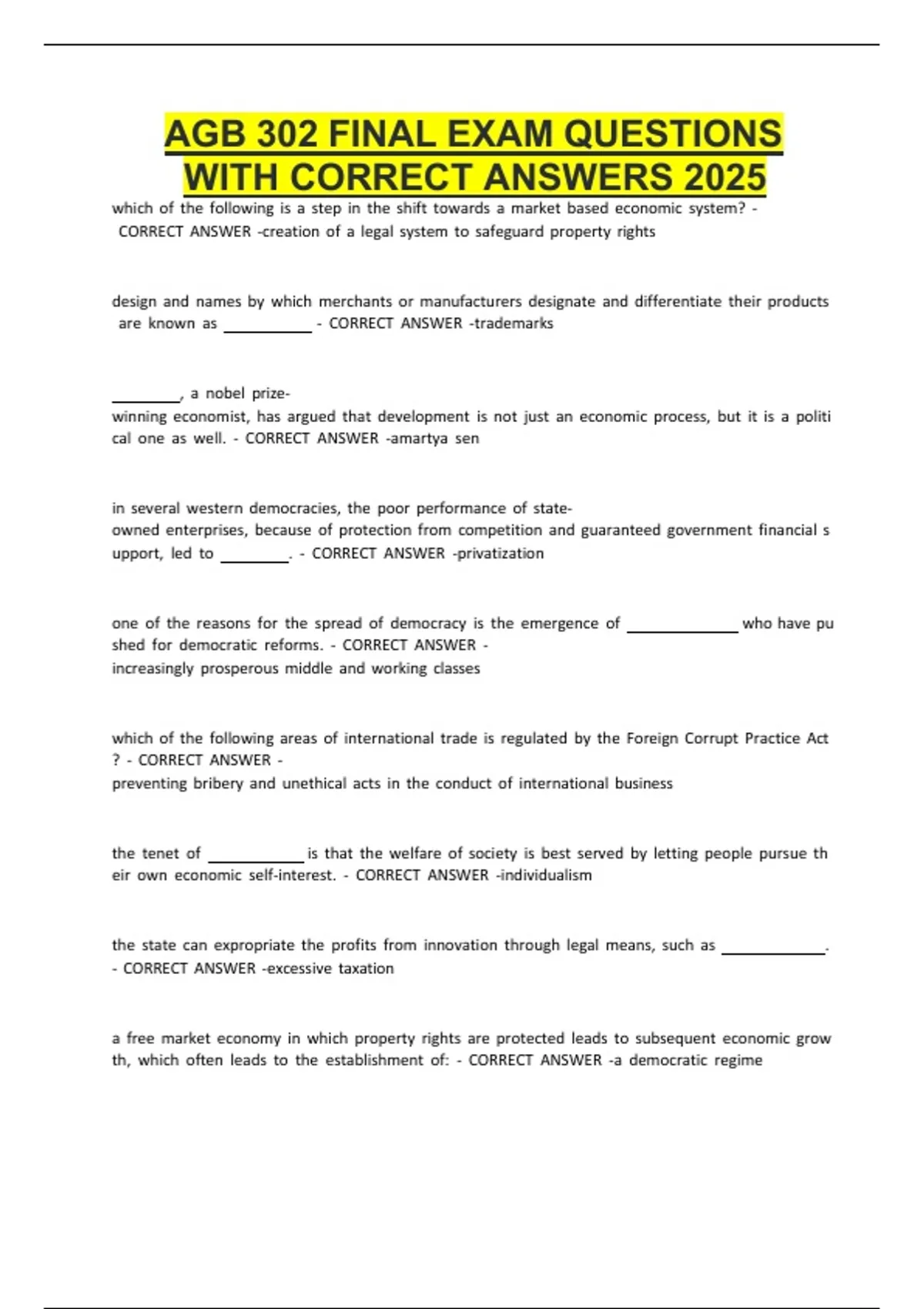 AGB 302 CHAPTER 3 QUESTIONS WITH CORRECT ANSWERS - Stuvia US