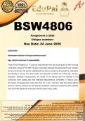 BSW4806 Assignment 2 &lpar;COMPLETE ANSWERS&rpar; 2026 - DUE 24 June 2026