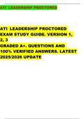 ATI LEADERSHIP PROCTORED  ATI LEADERSHIP PROCTORED  EXAM STUDY GUIDE&period; VERSION 1&comma;  2&comma; 3  GRADED A&plus;&period; QUESTIONS AND  100&percnt; VERIFIED ANSWERS&period; LATEST  2025&sol;2026 UPDATE 