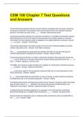 CEM 100 Chapter 7 Test Questions and Answers 