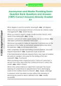 Journeyman and Master Plumbing Exam  Question Bank Questions and Answers  &lpar;100&percnt; Correct Answers&rpar; Already Graded  A&plus; 