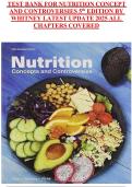  TEST BANK FOR NUTRITION CONCEPT AND CONTROVERSIES 5th EDITION BY WHITNEY LATEST UPDATE 2025 ALL CHAPTERS COVERED