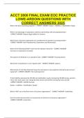 ACCT 2000 FINAL EXAM EOC PRACTICE LOWE-ARDOIN QUESTIONS WITH CORRECT ANSWERS