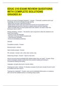 EDUC 210 EXAM REVIEW QUESTIONS WITH COMPLETE SOLUTIONS GRADED A&plus; 