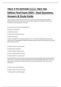 TNCC 9th Edition Final Exam 2024 &ndash; Real Questions&comma; Answers & Study Guide