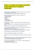 EDUC 210 PRACTICE EXAM 2024&vert;2025 QUESTIONS WITH CORRECT ANSWERS 