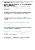AFAB 110 Final Exam Questions and Answers &lpar;Most Recent Version&comma; Complete Study Material&rpar;