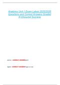 Anatomy Unit 1 Exam Latest 2025&sol;2026  Questions and Correct Answers Graded  A&plus;&vert;Assured Success 