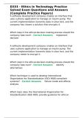 D333 - Ethics In Technology Practice Solved Exam Questions and Answers (Complete Practice