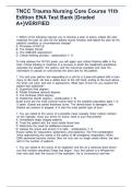 Trauma Nursing Core Course &lpar;TNCC&rpar; &ndash; Complete Test Bank with Verified Answers &lpar;ENA&comma; 2024 Edition&rpar;