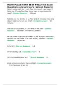 MATH PLACEMENT TEST PRACTICE Exam Questions and Answers &lpar;Solved Papers&rpar;&period;