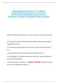 Pharmaceutics Exam 1's Latest  2025&sol;2026 Questions and Correct  Answers Graded A&plus;&vert;Brand New Version 