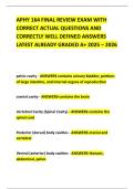 APHY 164 FINAL REVIEW EXAM WITH CORRECT ACTUAL QUESTIONS AND CORRECTLY WELL DEFINED ANSWERS LATEST ALREADY GRADED A&plus; 2025 &ndash; 2026
