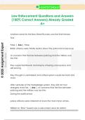Law Enforcement Questions and Answers  &lpar;100&percnt; Correct Answers&rpar; Already Graded  A&plus;