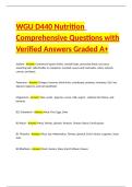 WGU D440 Nutrition Comprehensive Questions with Verified Answers Graded A&plus;