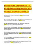 D440 Health and Wellness EAQ Comprehensive Questions with Verified Answers Graded A&plus;